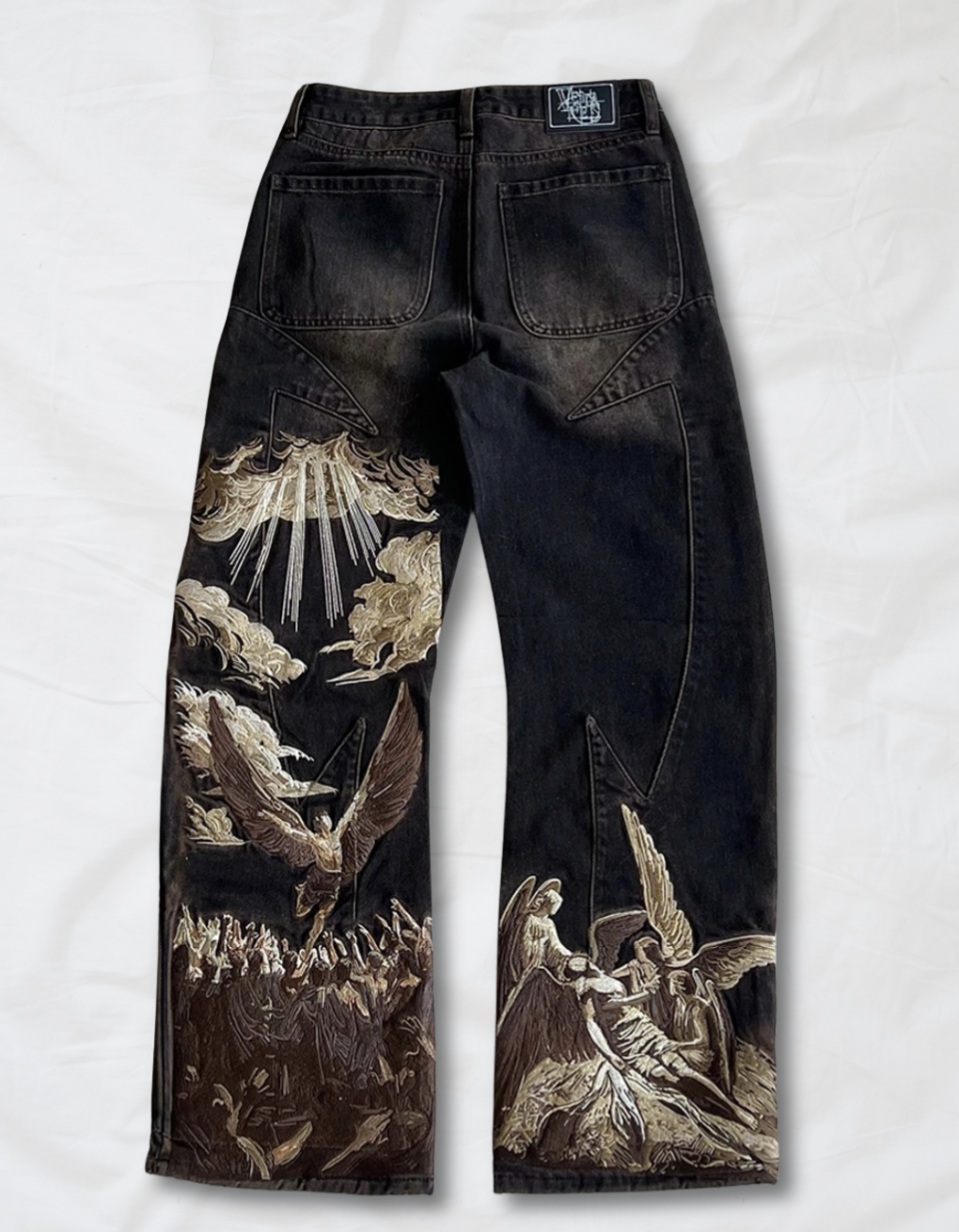 Archangel Premium Streetwear Jeans – Black Artistic Denim