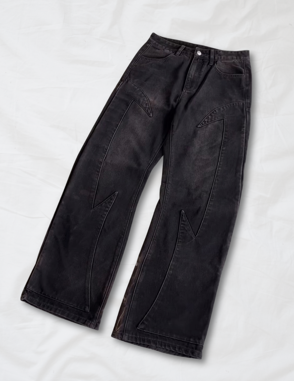 Archangel Premium Streetwear Jeans – Black Artistic Denim - Image 2